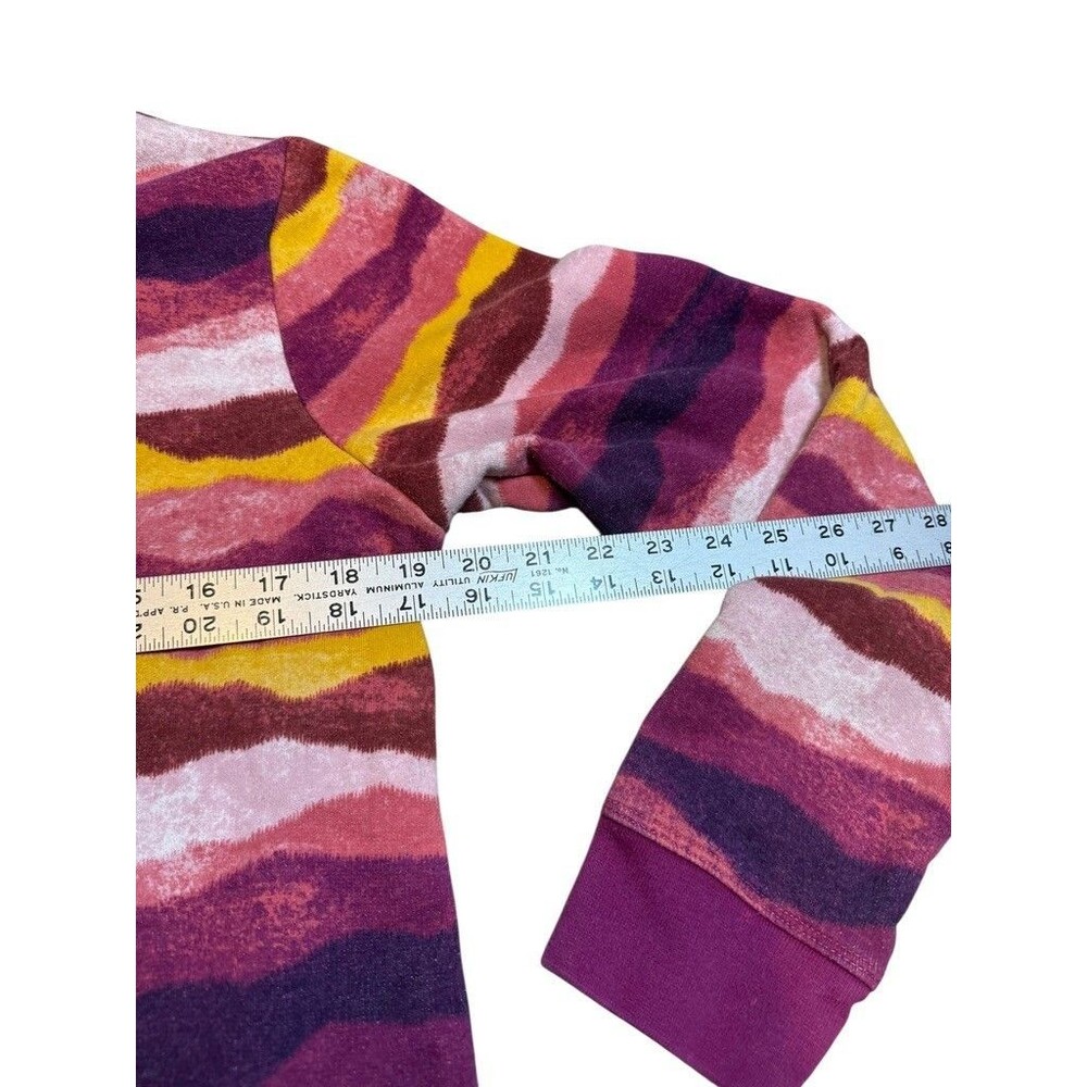 Lands End Sweater Womens Medium Sweatshirt Pull Over Crew Serious Sweats Sunset - Picture 6 of 7